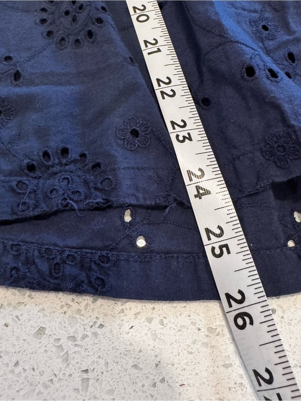 Susina Navy Eyelet Babydoll Peasant Top Size Small 100% Cotton Boho Cottagecore - Picture 5 of 8